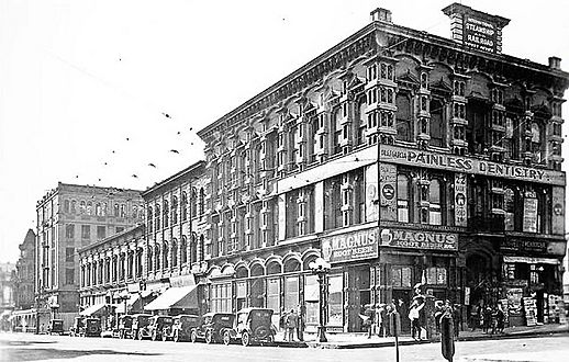 Temple Block, northeast corner, Temple and Main, Los Angeles 1924