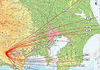 Volcanic-ash-downfall map of Mt.Fuji Hoei-eruption01