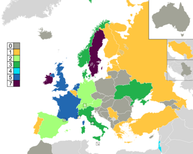 Eurovision winners map