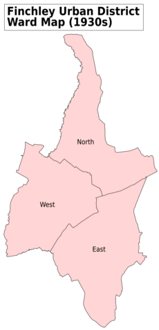 Finchley UD ward map 1930s