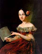 Infanta Luisa Fernanda, niña, estudiando música (Reales Alcáceres de Sevilla)