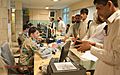 Inside the Afghan customs and border patrol station at Torkham