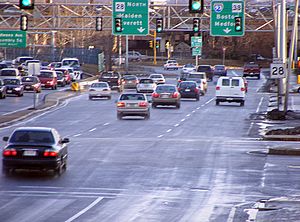 McGrath Highway approaching I-93, 2008