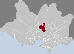 Location of Peñarol–Lavalleja in Montevideo