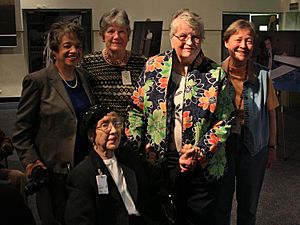 NASA human computers - l to r Christine Darden - Katherine Johnson - Janet Stephens - Katherine Smith - Sharon Stack