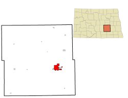 Location of Jamestown, North Dakota