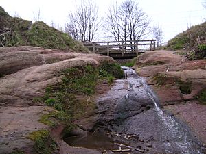 Red sandstone on the Irwell