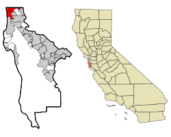 Location in San Mateo County and the state of California