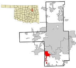 Location of within Tulsa County, and the state of Oklahoma