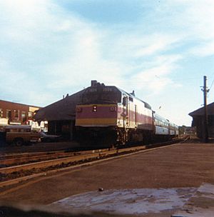 MBTA train at Framingham 1977