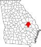 State map highlighting Emanuel County