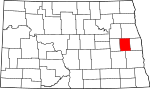 State map highlighting Steele County