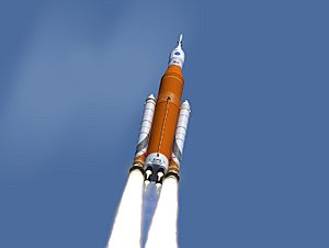 Space Launch System in Flight