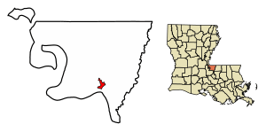 Location of St. Francisville in West Feliciana Parish, Louisiana.