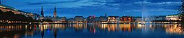 Inner Alster Lake at dusk