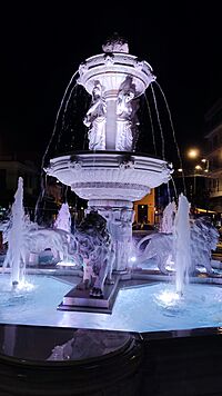 Argos fountain, night view