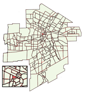 Location of Central Park within Winnipeg