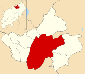 Corby unparished area UK locator map