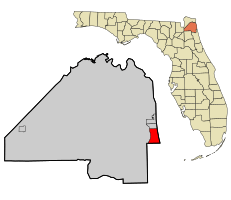 Location in Duval County and the state of Florida