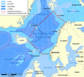 Europäisches Nordmeer mit Grenzen