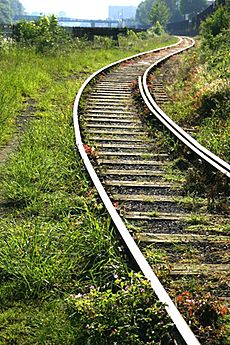 Harbour railway track beside the Avon New Cut