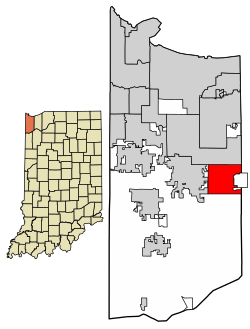 Location of Winfield in Lake County, Indiana.