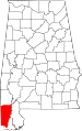 State map highlighting Mobile County