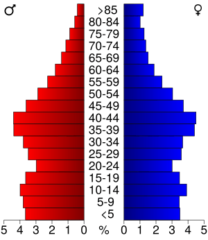 USA Olmsted County, Minnesota age pyramid