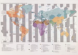 United States foreign service posts and Department of State jurisdictions, May 2003 - (world). LOC 2003629510.jpg