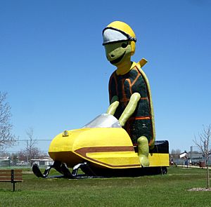 "Tommy Turtle", symbol of Bottineau