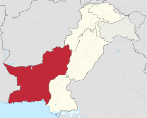 Location of Balochistan in Pakistan