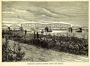 Barboschi Railway Bridge - wood engraving