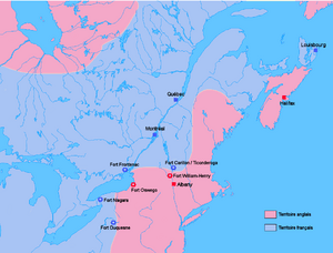 Carte Guerre de 7 ans Amérique du nord