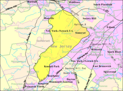 Census Bureau map of Franklin Township, Somerset County, New Jersey