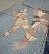 Sculpture by Brenda L.Croft set into pavement in Royal Botanic Garden, Sydney