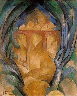 Georges Braque, 1908, Le Viaduc de L'Estaque (Viaduct at L'Estaque), oil on canvas, 73 x 60 cm, private collection