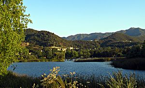 Lake Sherwood and the Santa Monica Mountains