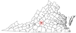 State map highlighting Lynchburg