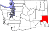 State map highlighting Whitman County