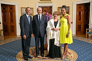 Abdelmalek Sellal with Obamas 2014