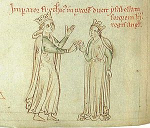 BritLibRoyal14CVIIFol123FredIIAndIsabellaWed