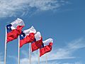 Chile flags in Puerto Montt