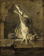 Jean-Baptiste Siméon Chardin - Lapin mort et attirail de chasse