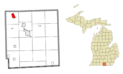 Location within Hillsdale County