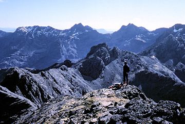 Main ridge of the cuillin in skye arp