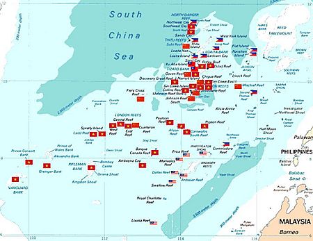 Spratly with flags