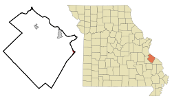 Location of St. Mary, Missouri