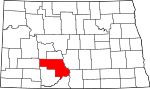 State map highlighting Morton County