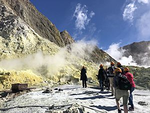 Tourists on white island april 2019 kimberley collins cc-by