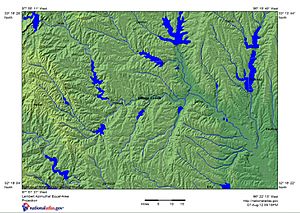 VillageCreek TarrantCounty Shaded Relief Map